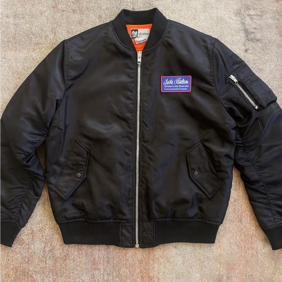 Side Action apparel Black Bomber Jacket - Picture 1 of 6